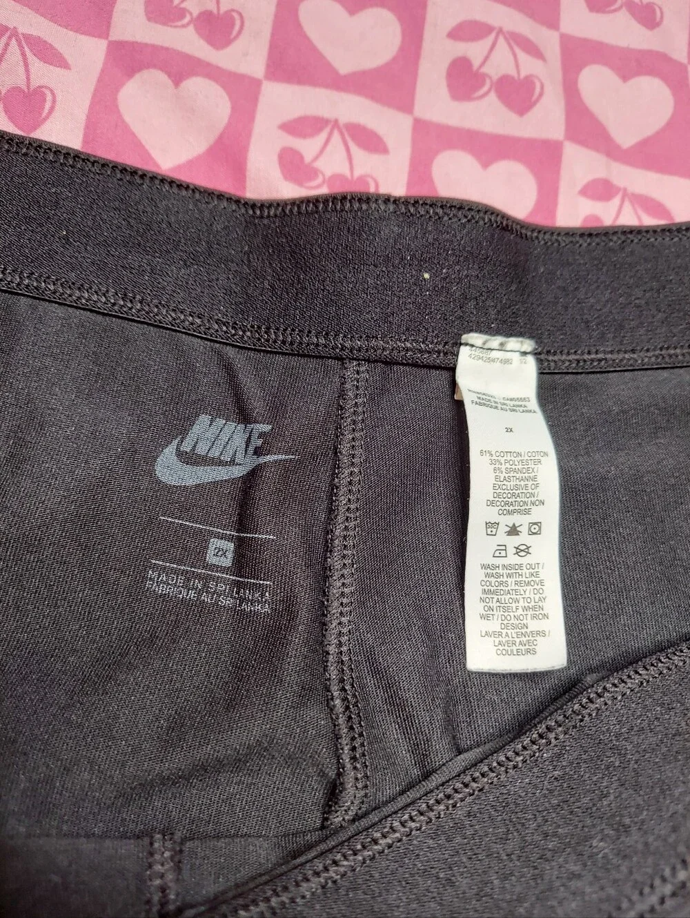 Nike Black Girls' Leggings with Floral Logo
